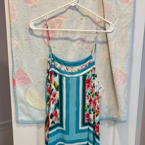 NWT Zara Floral Maxi Dress in Blue and Pink - Picture 2 of 8